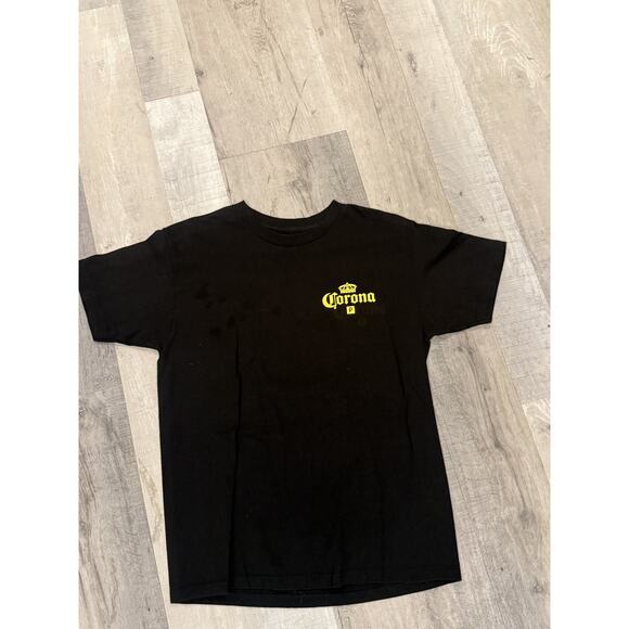 Corona Primitive Shirt Mens Medium Black Graphic Tee Rose Logo Collab Made Italy - Picture 1 of 6
